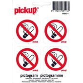 Pickup pictogram verboden te roken 10x10 cm 4 stuks