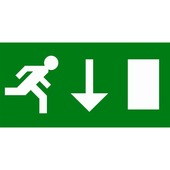 Pickup pictogram nooduitgang omlaag 10x20 cm