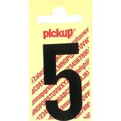 Pickup plakcijfer 5 90 mm zwart