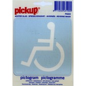 Pickup pictogram achter glas toegang rolstoelen