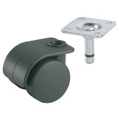 Zwenkwiel plastic met plaatbevestiging 35 mm tot 70 kg