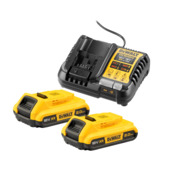 DeWalt 18V XR 2 accu's 2,0 Ah + lader/snellader DCB1104D2-QW