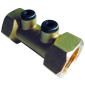 Van Marcke keerklep met 2 controles type A 4/4"F x 4/4"F messing