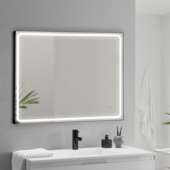 Miroir avec éclairage Mia 100x80 cm noir