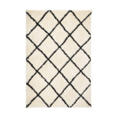 Vloerkleed Shaggy Creme Ruit 160x230 cm