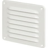 Grille à ailettes Sanivesk aluminium blanc mat 155x155 mm