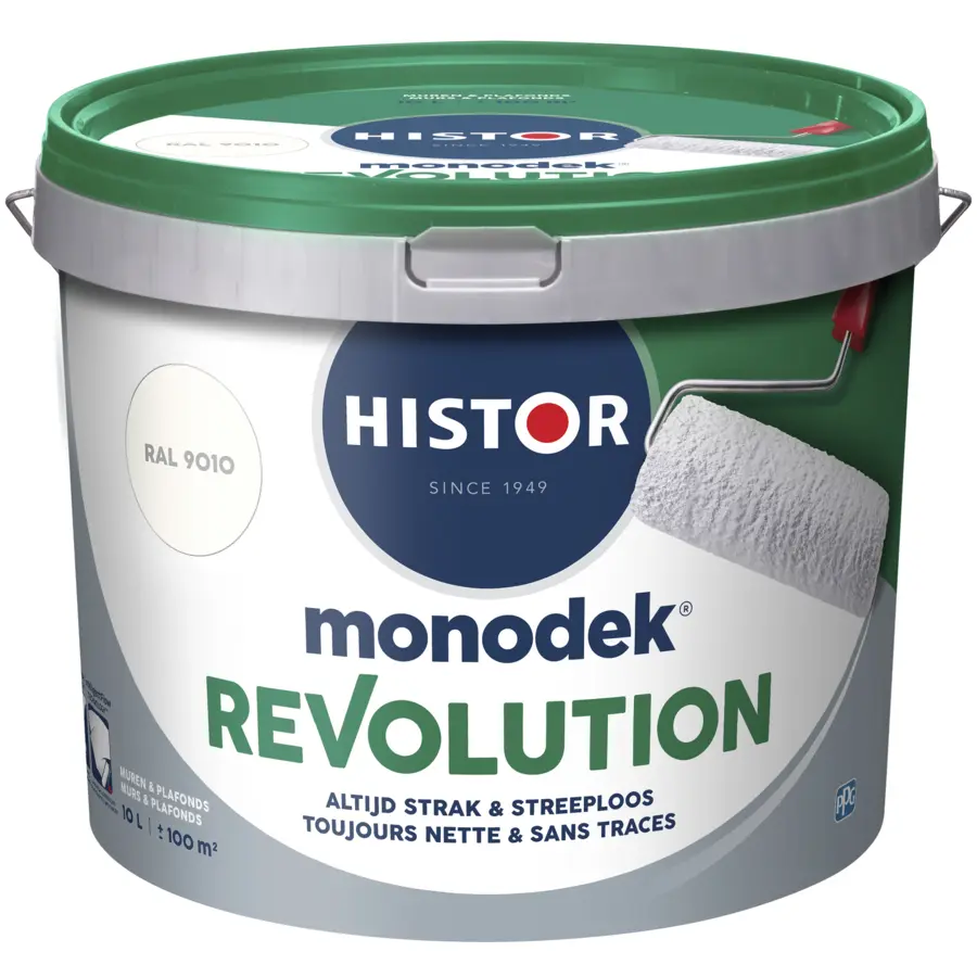 Histor Monodek Revolution muurverf RAL 9010 gebroken wit 10 liter