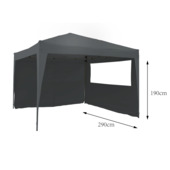 Handson zijwand partytent Havana antraciet 1,90x2,90 m 2 stuks
