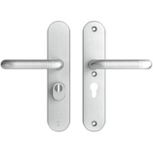 Quincaillerie de sécurité pour porte arrière AXA Oval plaque aluminium SKG 3 étoiles 55 mm