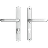 Quincaillerie de sécurité pour porte arrière AXA Oval plaque étroite aluminium SKG 3 étoiles 72 mm