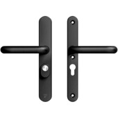 Quincaillerie de sécurité pour porte arrière AXA Oval plaque noire étroite SKG 3 étoiles 55 mm