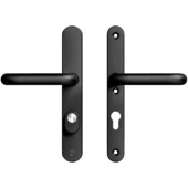 Quincaillerie de sécurité pour porte arrière AXA Oval plaque noire étroite SKG 3 étoiles 72 mm