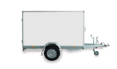 Aanhangwagen gesloten enkele as 2,5m