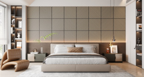 Lattenwand tegel Hongaarse punt 22 mm 55,3x55,3 cm licht eiken 2 stuks