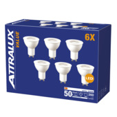 Spots GU10 LED Attralux 50W 3000K non-dimmables 6 pièces