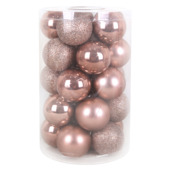 Boules de Noël Christmas Goods en plastique rose foncé 25 pièces