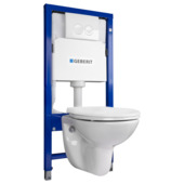 Geberit inbouwreservoir UP100 met  Abell duo pack met randloos hangend toilet