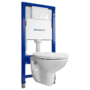 Pack WC complet Duofix Abell avec bâti-support et réservoir encastré Geberit et cuvette suspendue