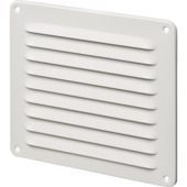 Grille à ailettes Sanivesk aluminium blanc mat 195x195 mm