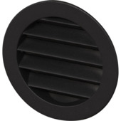 Grille à ailettes à encastrer Sanivesk aluminium noir mat Ø 100 mm