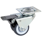 Roulette pivotante TPE à platine avec frein Ø50 mm max. 80 kg
