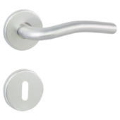 Jeu de poignées de porte Belford GAMMA rosace ronde aluminium