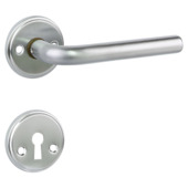 Urfic deurklink set Thema rozet rond mat chroom