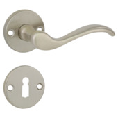 Gamma deurkruk set Brest rond rozet sleutelplaat RVS look messing