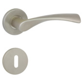 Gamma deurkruk set Montpellier rond rozet sleutelplaat RVS look messing