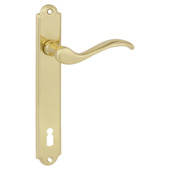 Gamma deurkruk set Brest ovaal schild sleutelgat 110 mm messing glans