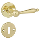 Jeu de poignées de porte Toulon GAMMA rosace ronde laiton