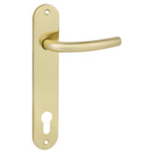 Urfic deurkruk set Linea ovaal schild profielcilindergat 110 mm messing glans