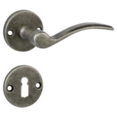 Gamma deurkruk set Marbella rond rozet sleutelplaat tin look