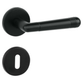 Gamma deurkruk set Danilo rond rozet sleutelplaat zwart aluminium