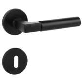 Gamma deurkruk set Stefano rond rozet sleutelplaat zwart aluminium