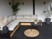 Rubber terrastegel zwart 50x50 cm