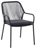 Wakefield tuinstoel Split zwart wicker