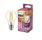 Ampoule poire LED à filament Philips E27 translucide 100 W blanc chaud dimmable