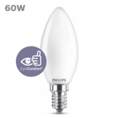 Ampoule flamme LED Philips E14 mat 60 W blanc chaud