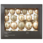 Kerstballen mix glas champagne 42 stuks