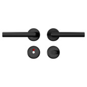 AXA deurkrukset Curve Milan zwart rozet met wc-/badkamergarnituur