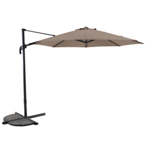 Handson zweefparasol Miami taupe Ø 300 cm met hendel