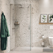 Porte pivotante pour paroi latérale Sealskin Pure 90x200 cm argenté brillant