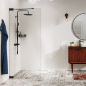 Douche à l'italienne Sealskin Pure type A3 100x200 cm noir mat