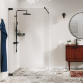 Douche à l'italienne Sealskin Pure type A3 120x200 cm noir mat