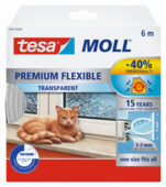 Tesa Moll tochtstrip superflex silicone 15jr, 6m transparant