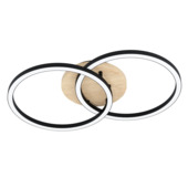 Eglo plafondlamp rond Lomaltas LED zwart/hout