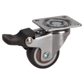 Roulette pivotante sur plaque + frein Dornerhelm Ø 32 mm max. 20 kg