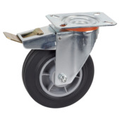 Roulette pivotante sur plaque + frein Dornerhelm Ø 125 mm max. 100 kg