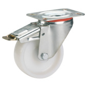 Dornerhelm zwenkwiel PP op plaat met rem 80 mm 100 kg